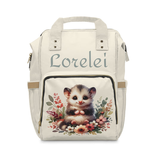 "Opossum Oasis: Personalized Diaper Bag"